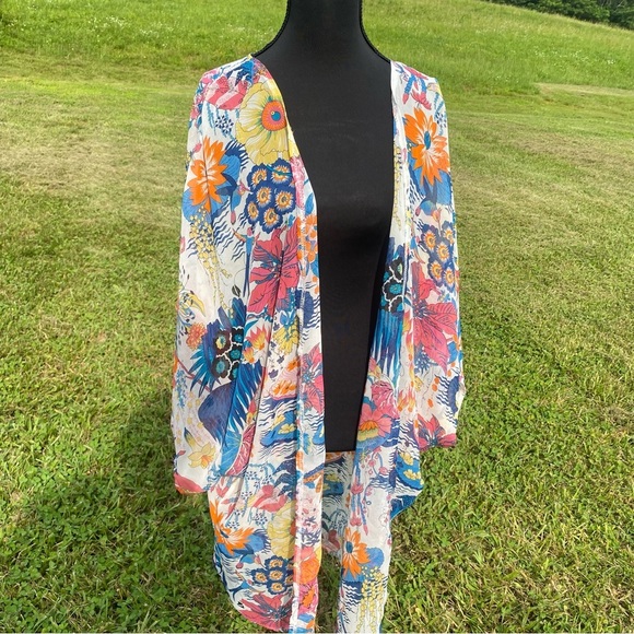 Beach caftan kimono swimsuit coverup 45” long - Picture 1 of 5